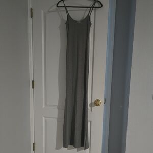 SKIMS Gray Spaghetti Strap Slip Maxi Dress